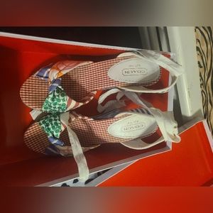 Coach wedges size 8 multi color